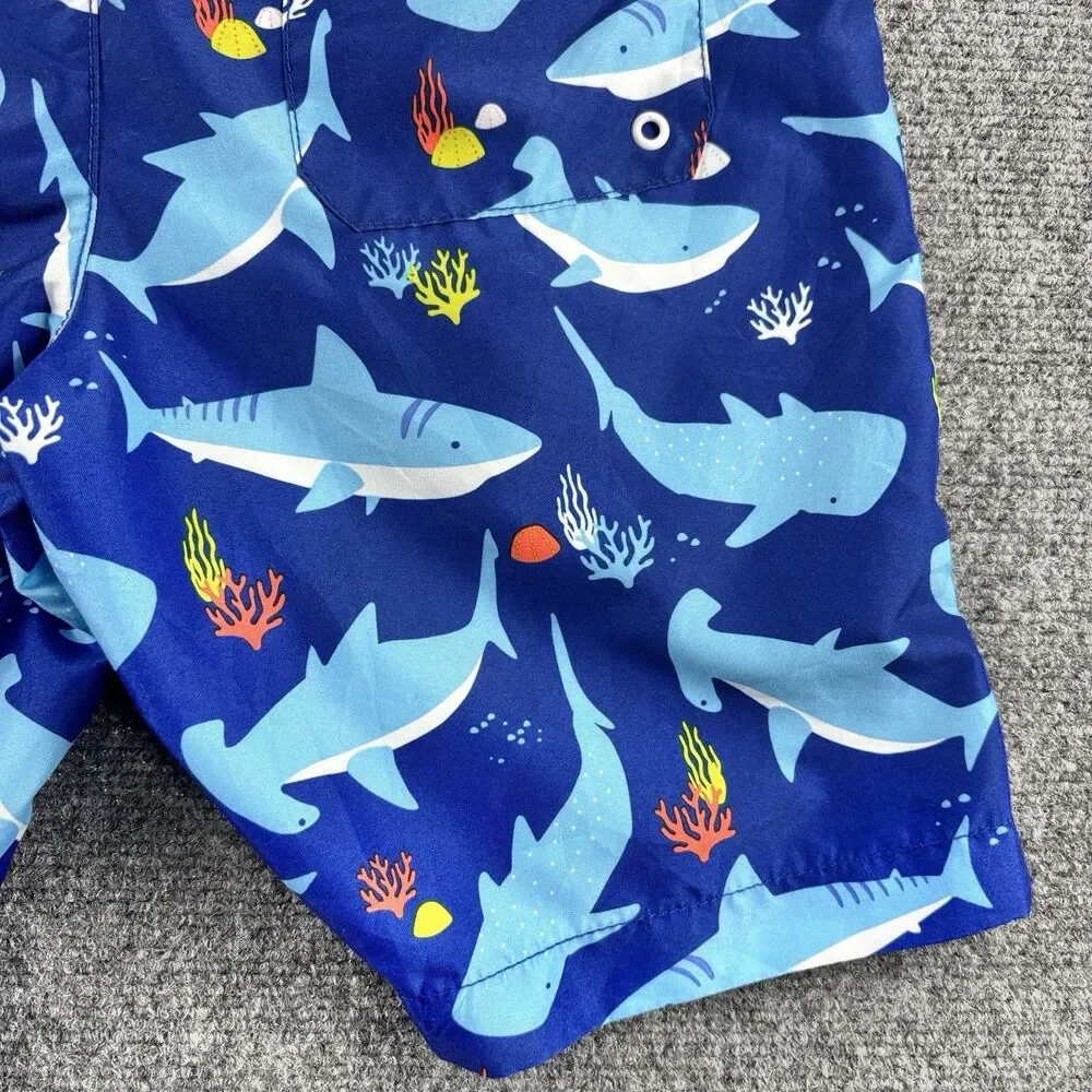 Place Sport Shorts Boys XL 14 Blue Shark Swim Trunks Board